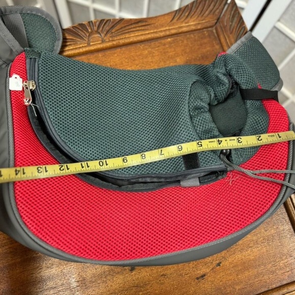 Dog Bag,Shoulder bag for carrying pet,Red-Gray,Medium,Zipper.! - Picture 8 of 9
